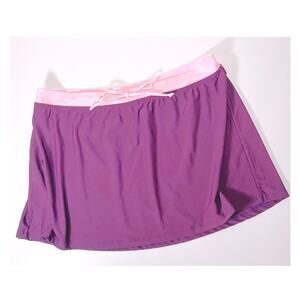 Two Tone Skirt with Drawstring waist Pink Purple Resort Pool Swim Size Large